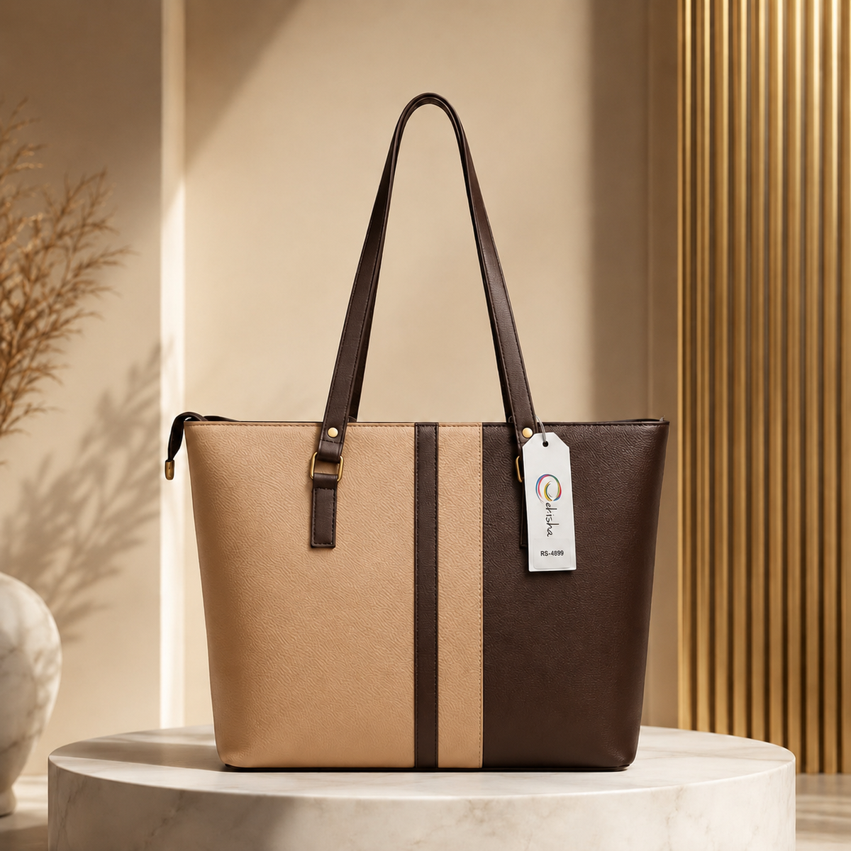 DUAL LARGE STRIPE TOTE BAG