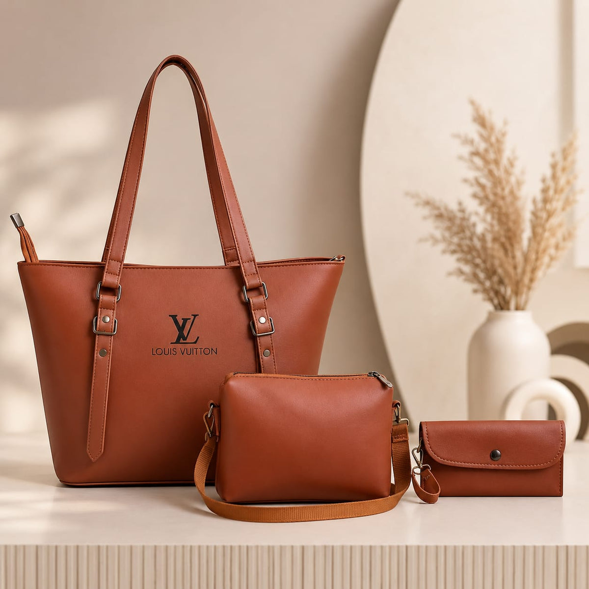 THREE PIECE CARAMAL BROWN