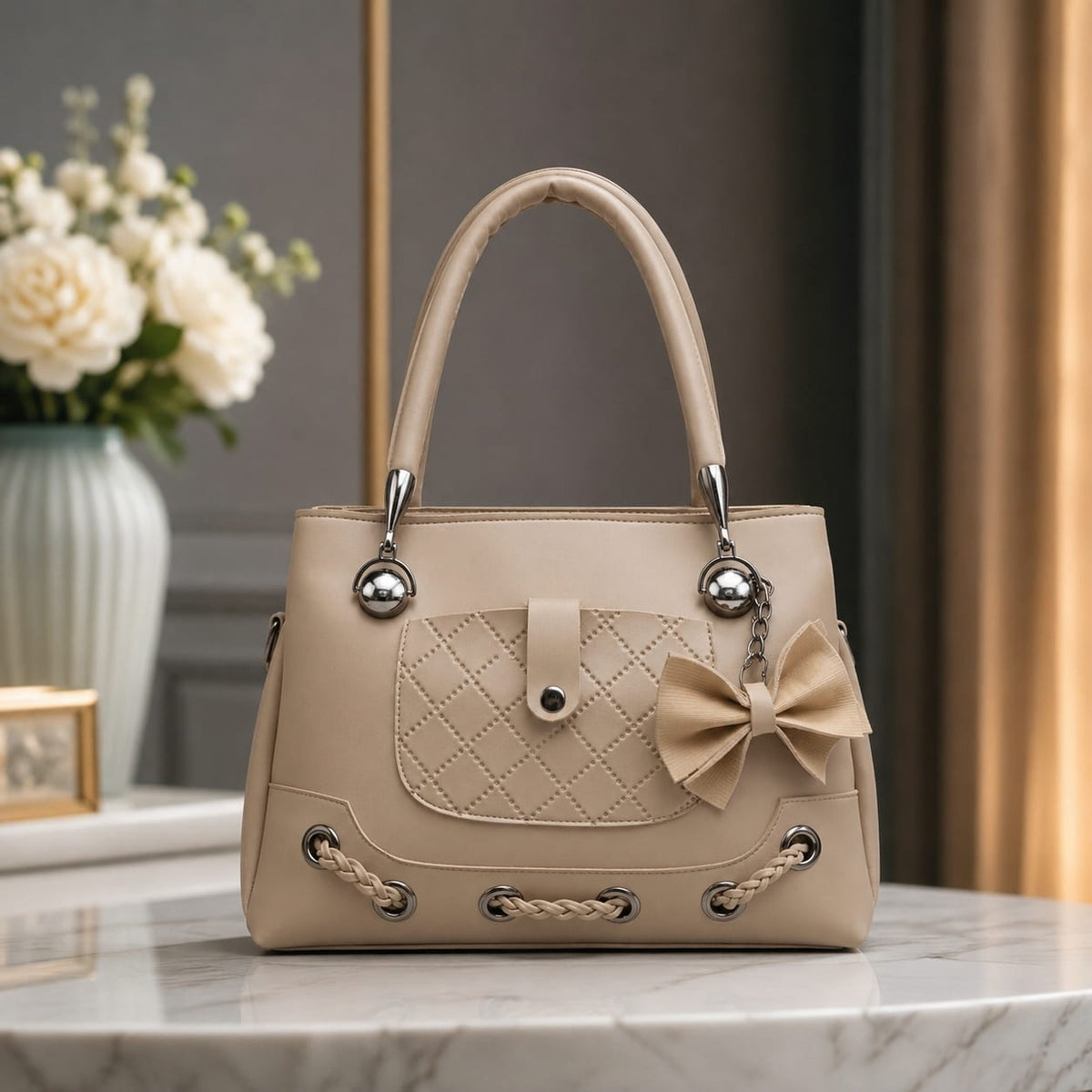QUILITED BOW-KNOT HANDBAG