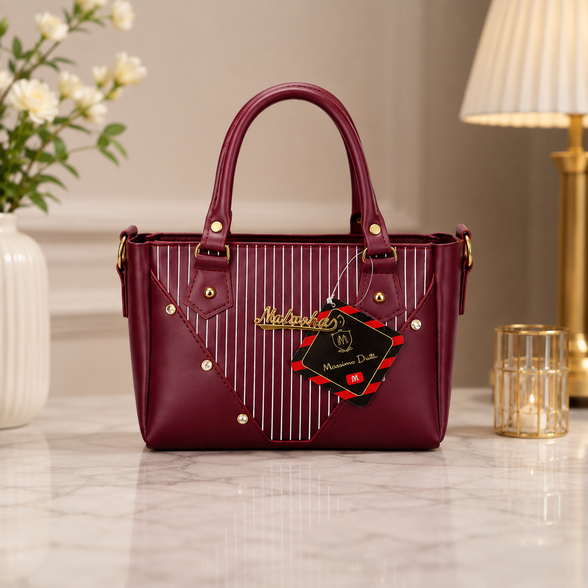 STRIPPED SMALL TOTE BAG