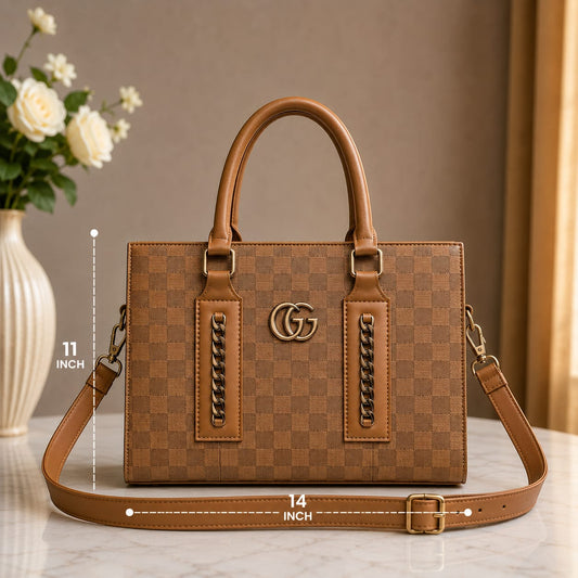 CHECKERED LARGE HANDBAG
