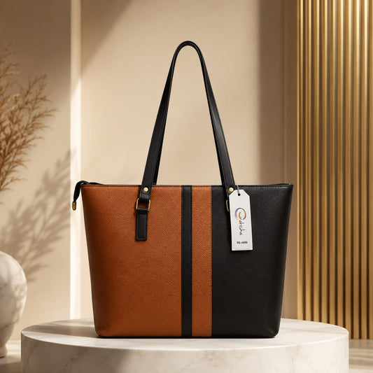 DUAL LARGE STRIPE TOTE BAG